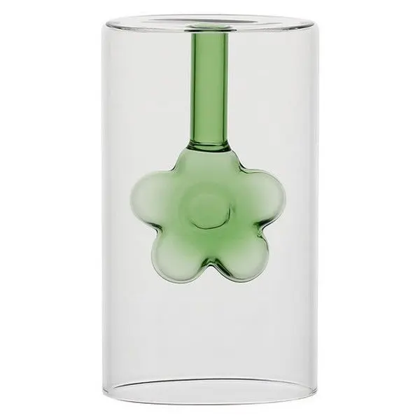 Vaso Monofiore Infiore Ovale M Verde RitualiDomestici - Borosilicato
