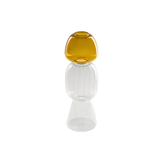 Vaso Monofiore Versavice Ambra L RitualiDomestici - Vetro Borosilicato