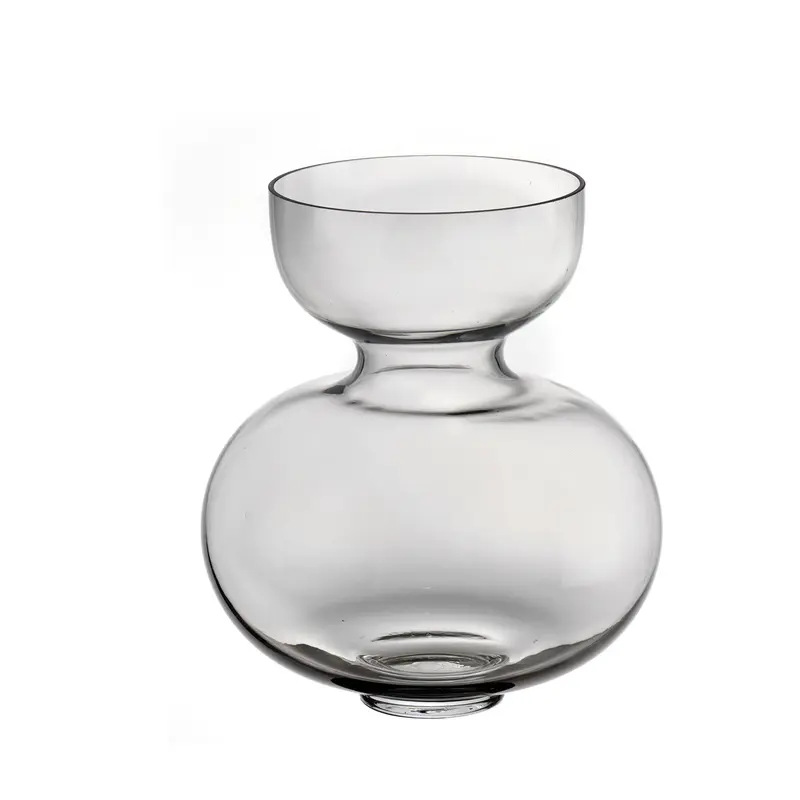 Vaso Vetro Tondo L'Oca Nera Ø22cm H25 Design Italiano