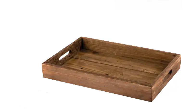 Vassoio Legno Massello L'Oca Nera 50x33x7cm Manici Design