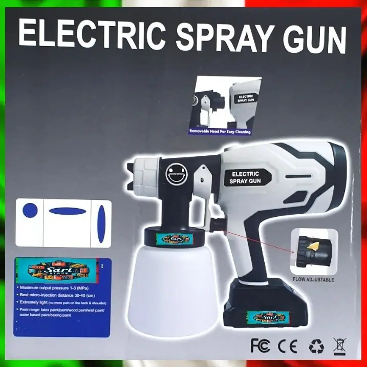 Verniciatore a Pistola Spruzzo Vernice Disinfettanti 2 batteria Serbatoio 180W