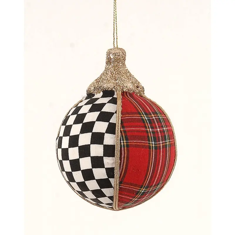VETUR Decorazione pallina per il tuo albero di Natale bianco rosso e nero 10 cm
