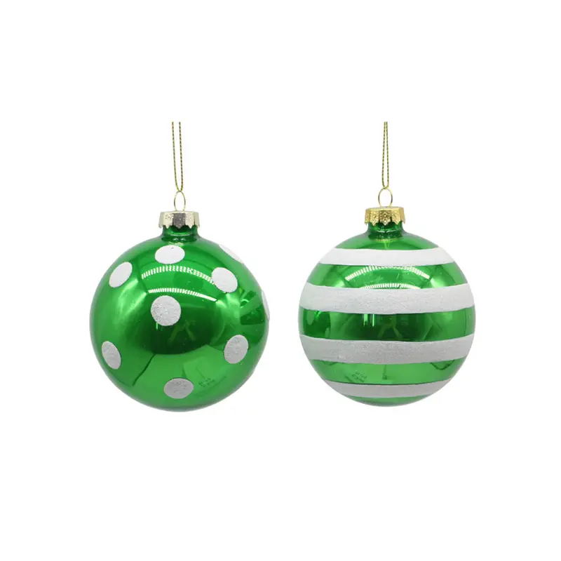 VETUR Sfera natalizia verde in vetro 2 varianti D12 cm (1pz)
