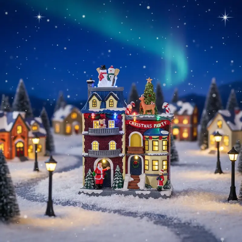 Villaggio di Natale con Luci e Suoni