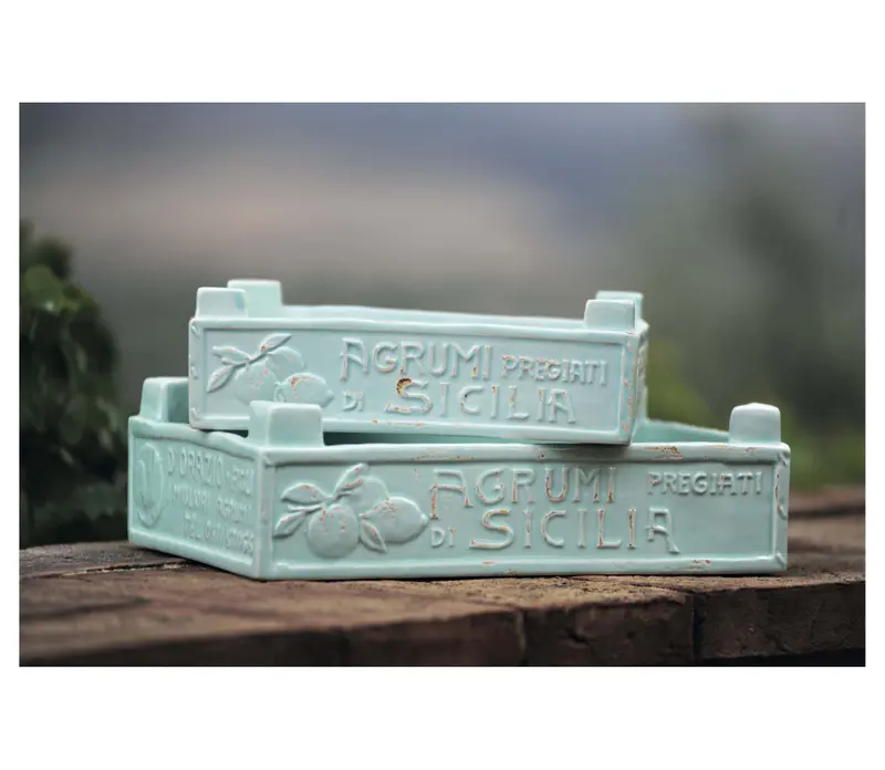 VIRGINIA CASA Cassetta portafrutta grande MEDITERRANEO ceramica 5 varianti 35 cm (1pz)