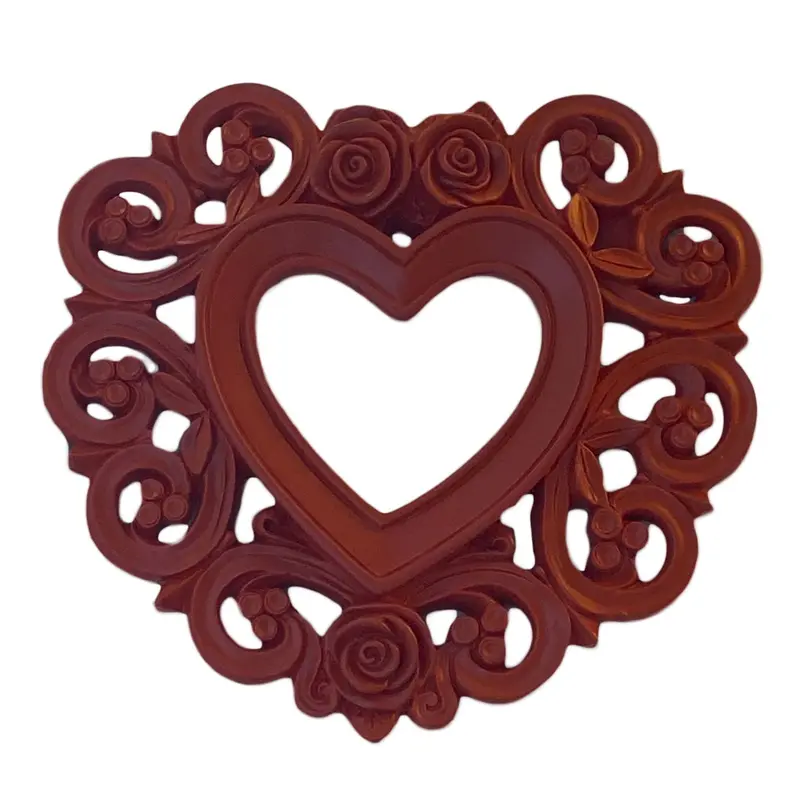 VIRGINIA CASA Cornice a cuore da parete decorazione barocca rosso 32x30 cm
