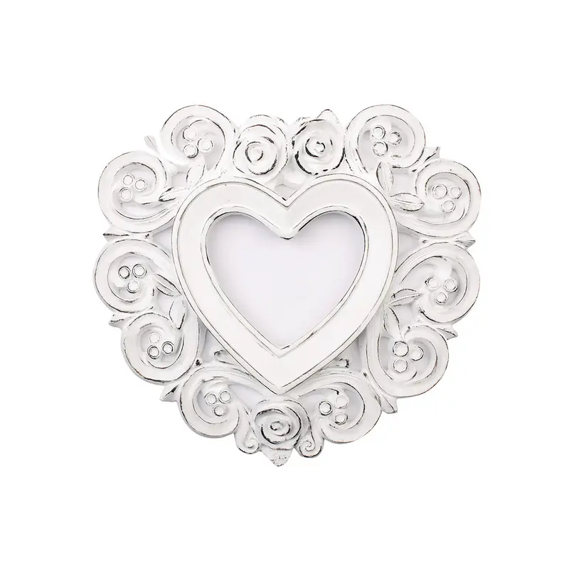 VIRGINIA CASA Cornice a cuore da parete portafoto da appendere ceramica 32x30 cm