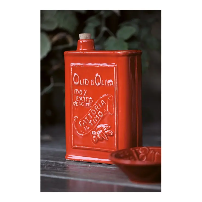 VIRGINIA CASA Lattina olio oliera OSTERIA in ceramica effetto anticato H17 cm (1pz)
