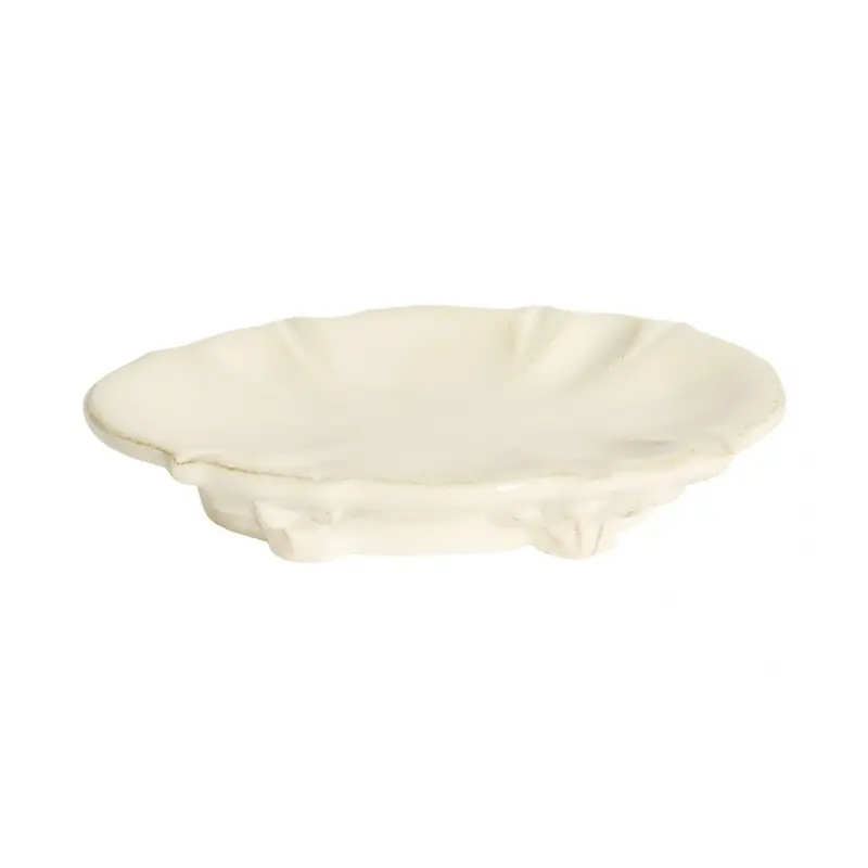 VIRGINIA CASA  Piattino Porta saponetta in ceramica ISABELLA bianco 15x11x3 cm