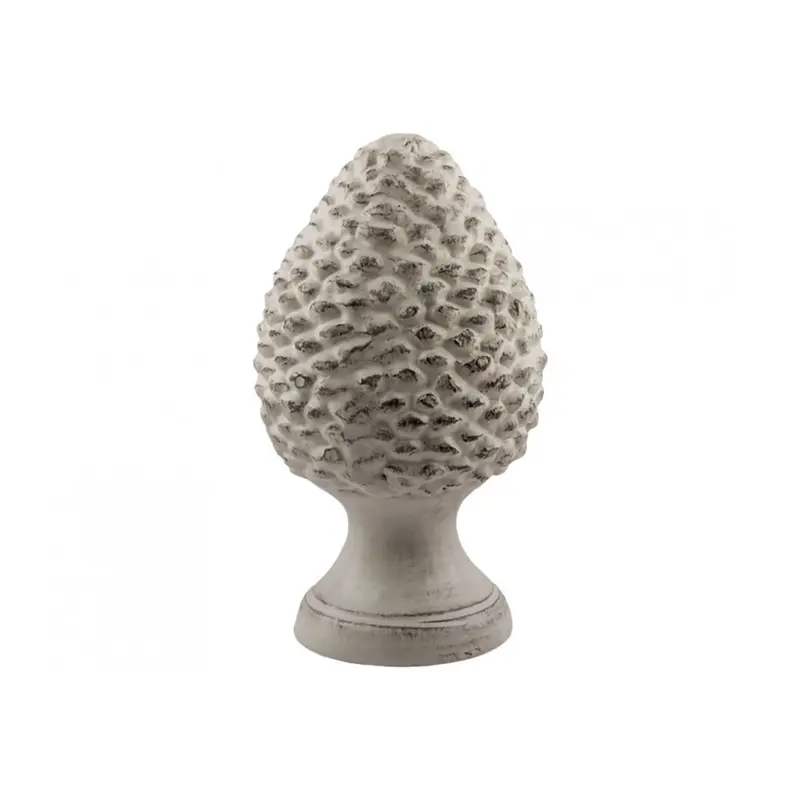 VIRGINIA CASA Pigna media decorativa Shabby Chic ceramica bianco anticato H25 cm