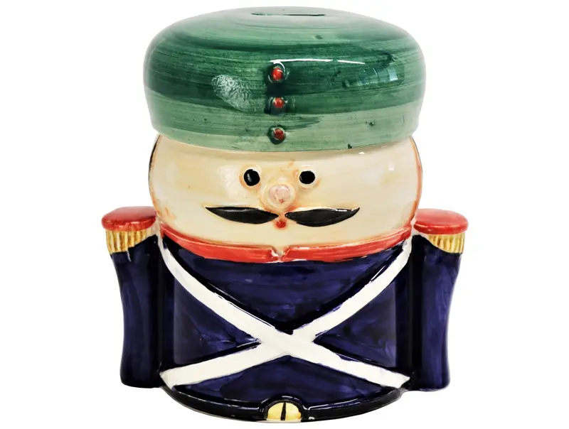 VIRGINIA CASA Salvadanaio in ceramica soldatino con cappello verde H17cm