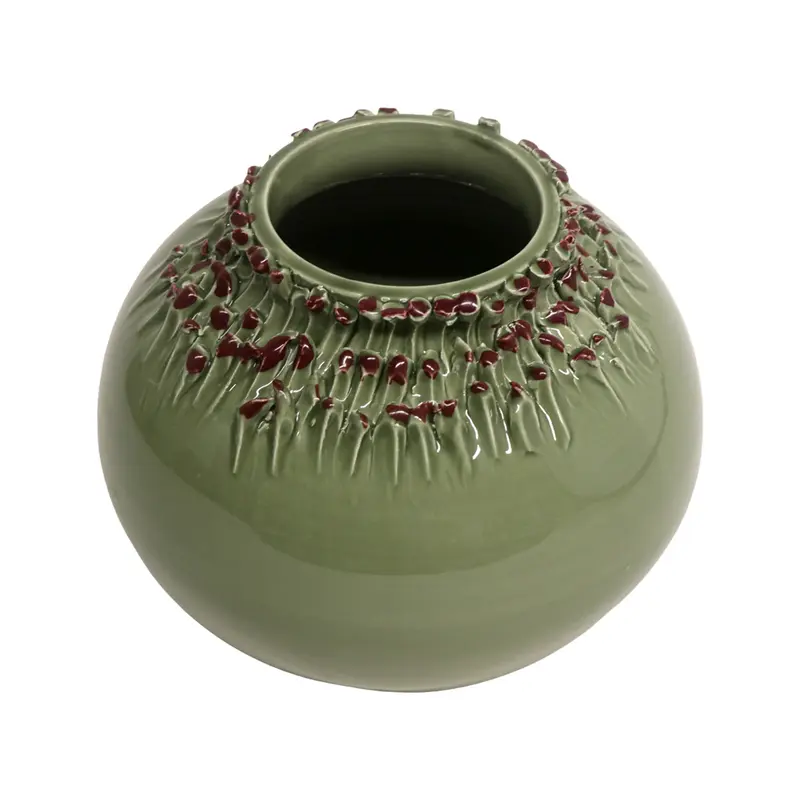 Virginia Casa Vaso basso porta fiori in ceramica D27xH21 cm 3 varianti(1 unità)