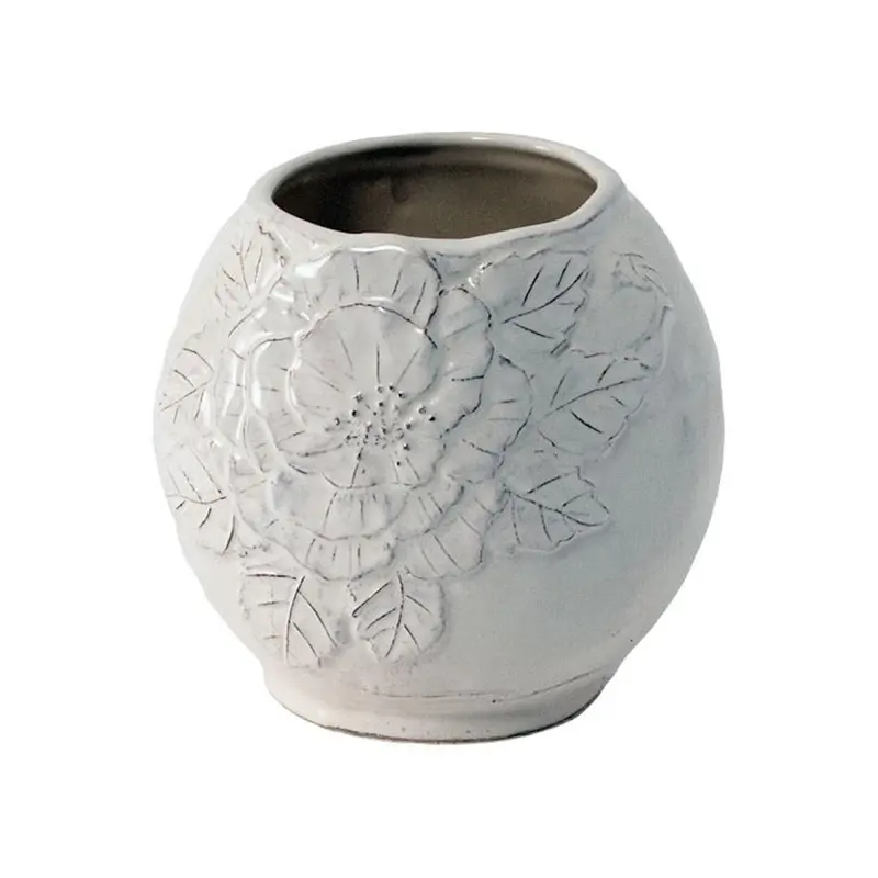 VIRGINIA CASA Vaso Porta scopino Accessori Bagno “ROMANTICA” bianco H15cm