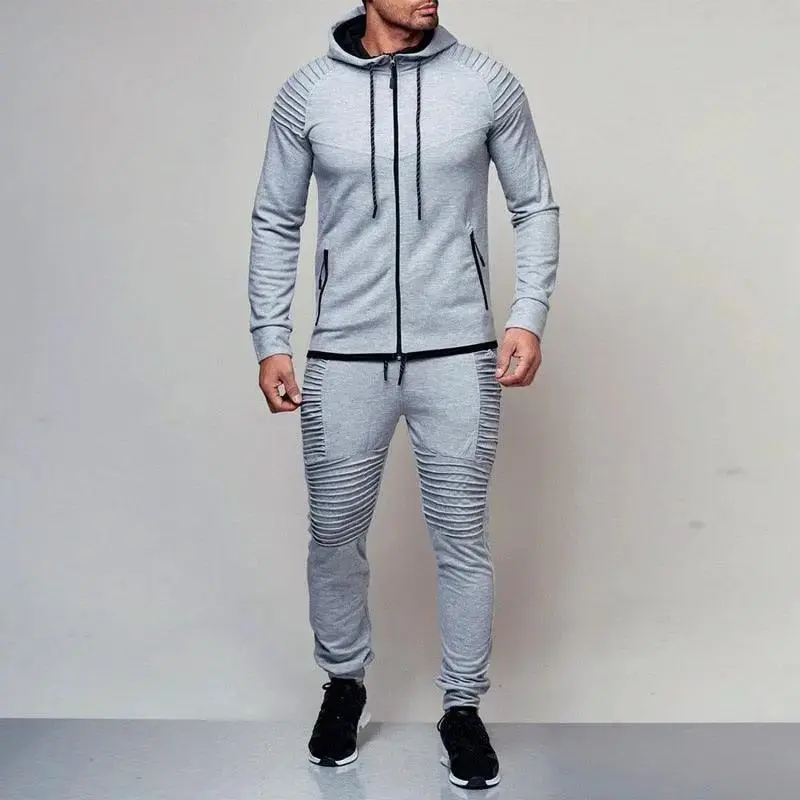 Winter Hooded Sweatshirt +Drawstring Pants Sportswear