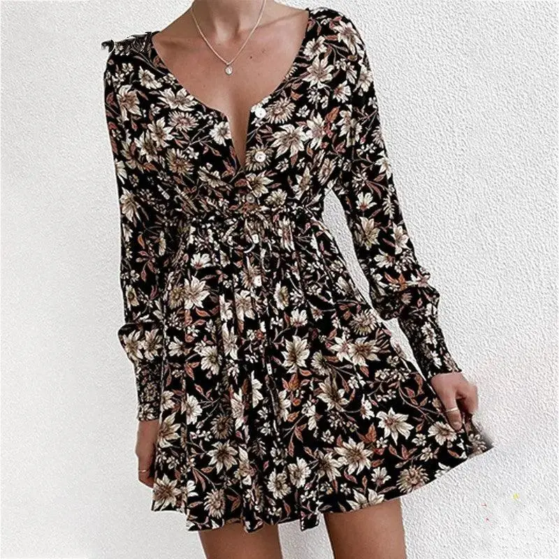 Women Floral Boho Party Dress Sexy Ladies Clothes Dresses