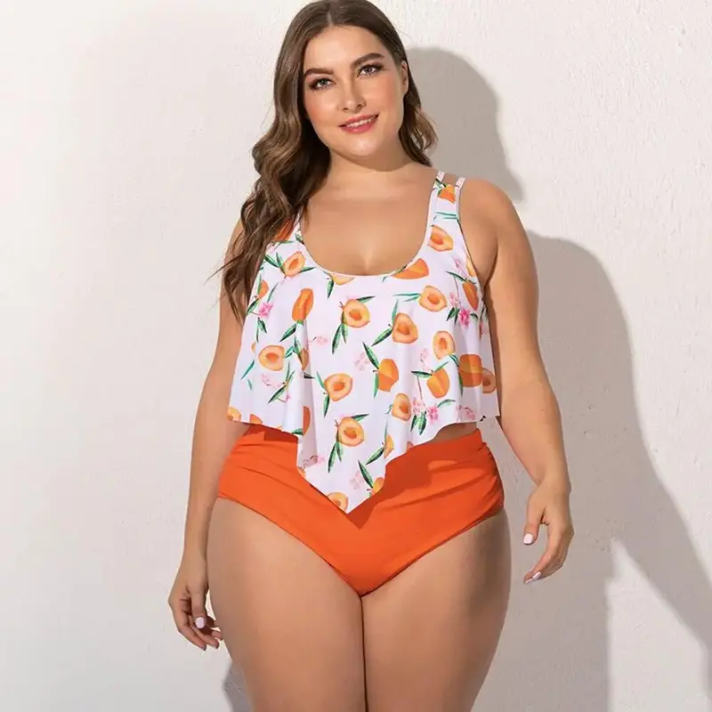 Women plus size split swimsuit