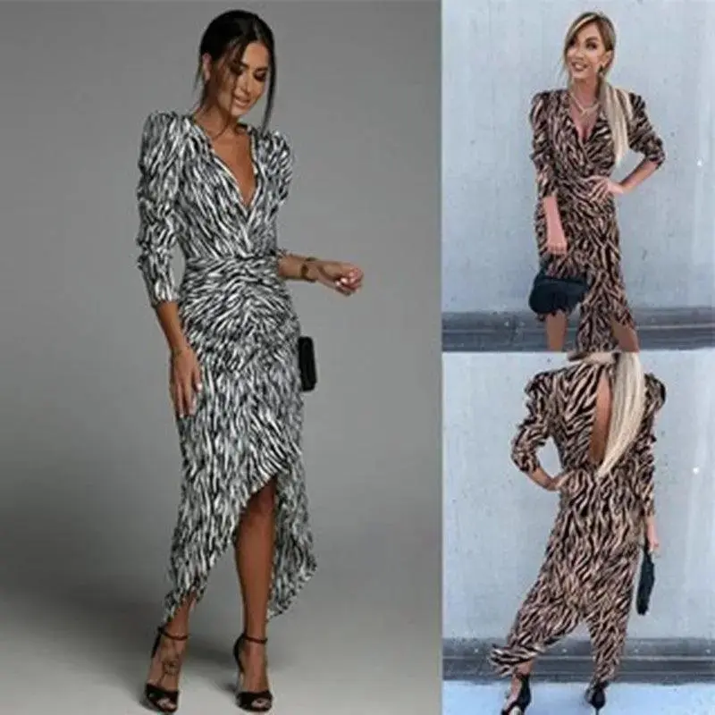 Women's Elegance Commuter Print Irregular Dress