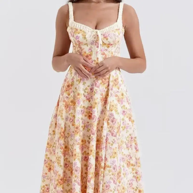 Women's Fashionable Floral Suspender Dress