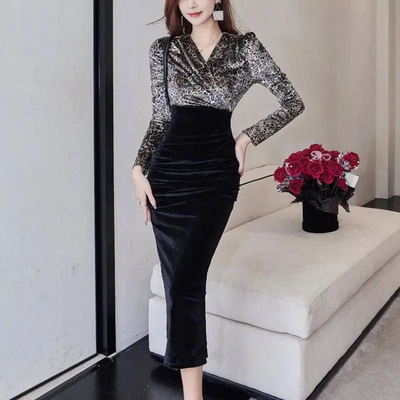Women's High End V Neck Dress