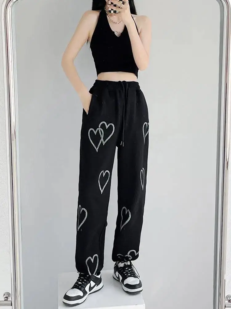 Women's Loose Summer Love High Waist Drawstring Sweatpants
