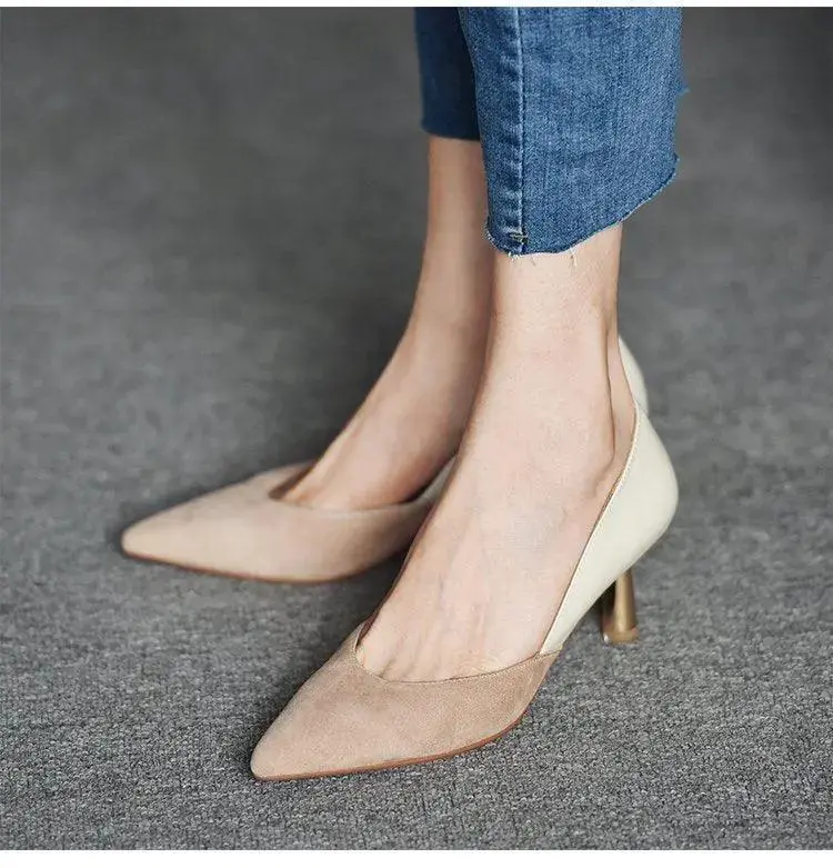 Women's Nude Autumn Pointed Toe Pumps