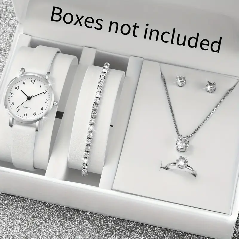 Women’s Quartz Watch & Jewellery Set | Leather Band
