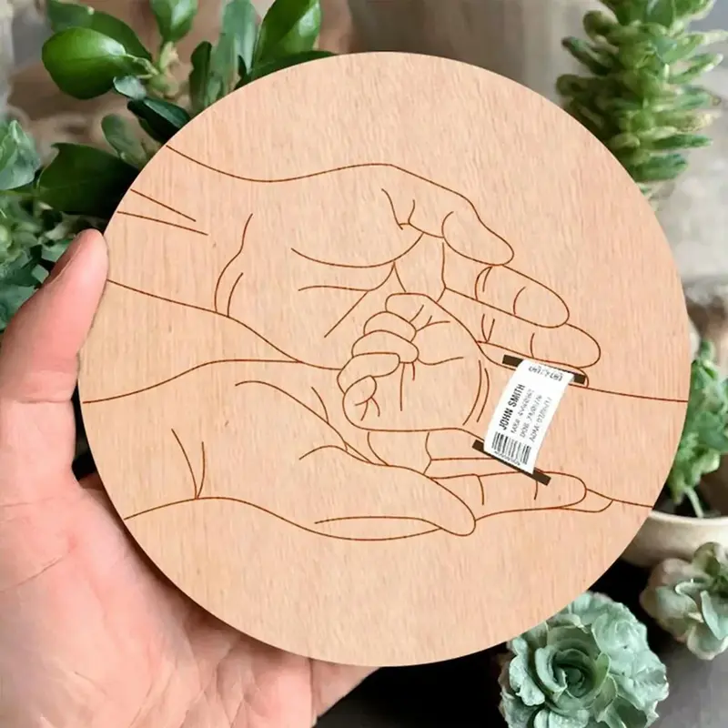Wooden Baby Keepsake Sign – Engraved Newborn Gift for Parents