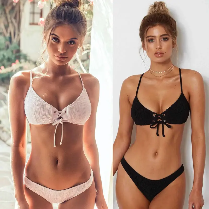Wrinkle swimsuit bikini