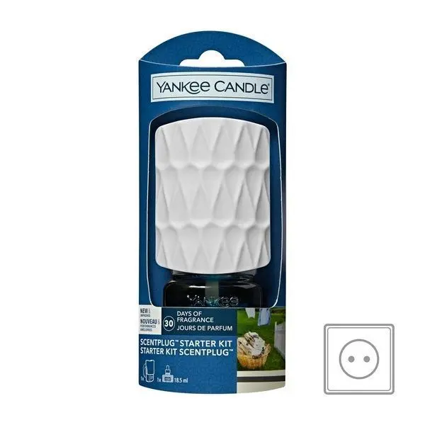Yankee Candle Kit Base Diffusore Elettrico + Ricarica Clean Cotton