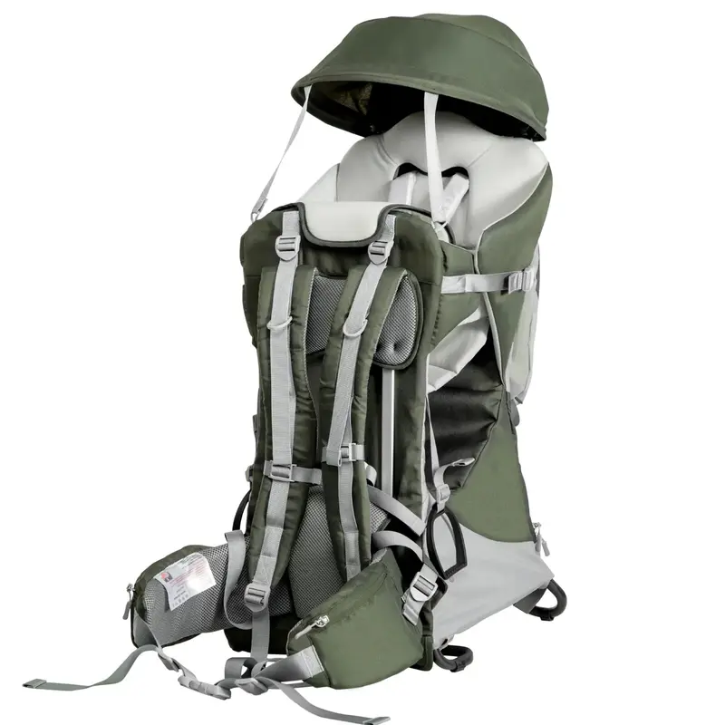 Zaino Porta Bimbo max 18 kg 6-36 Mesi Alluminio con Tettuccio Cintura e Spallacci