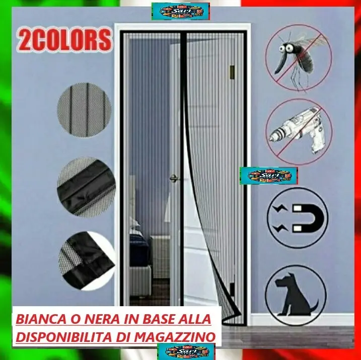 Zanzariera Magnetica 240x140 cm Porte e Balconi Chiusura Automatica Kit Facile