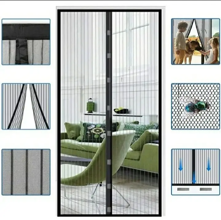 Zanzariera Magnetica Porta 140x240cm Tenda Anti-Zanzare con Magneti Automatici
