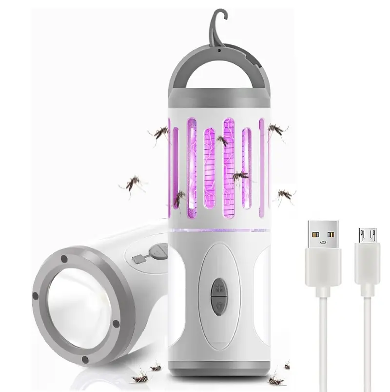 Zanzariera Ricaricabile LED 3in1 Torcia Anti Zanzare Portatile Casa Campeggio USB