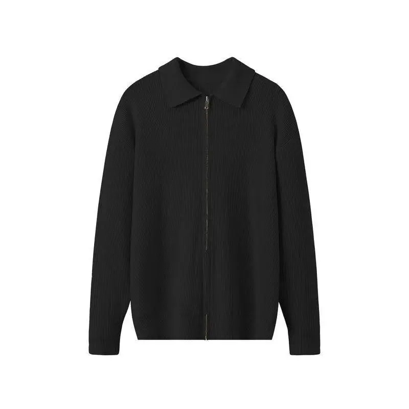 Zipper Outerwear Sweater Men's Lapel Cardigan Sweater